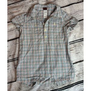 Tea Collection Plaid Shorts‎ Romper 12-18m